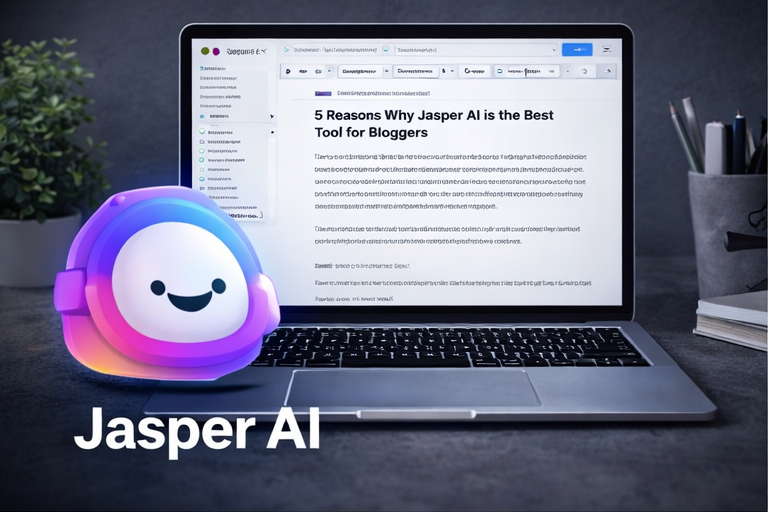 Jasper AI writing assistant tool for content creators generating blog content with artificial intelligence