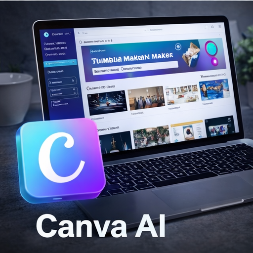Canva AI design tool used by content creators to generate graphics thumbnails and social media designs